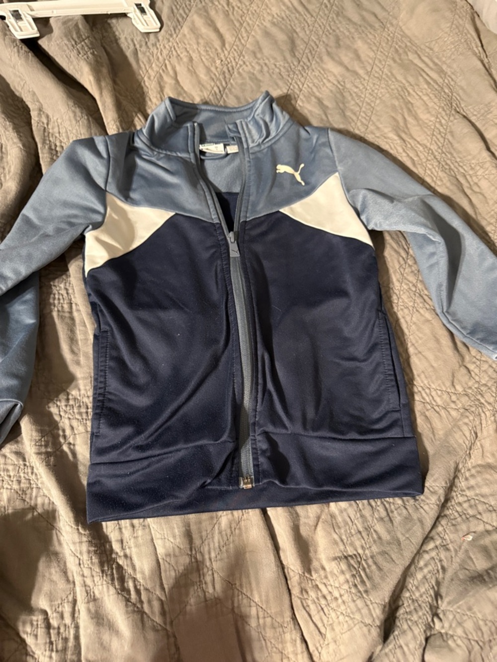 Puma Kids Light Blue, Navy & White Zip-Up Track Jacket